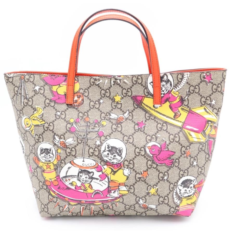 GUCCI】チルドレンズ GGスプリーム PVC×レザー ハンドバッ GUCCI（グッチ） チルドレンズ GGスプリーム アニマル PVC レザー
