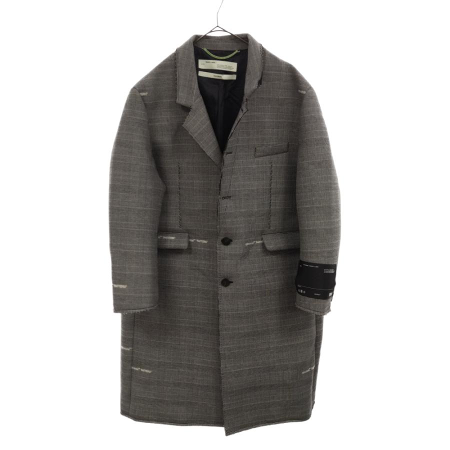 オフホワイト 19AW オーバーサイズド チェック柄 コート グレー オフホワイト 19AW オーバーサイズド チェック柄 コート グレー