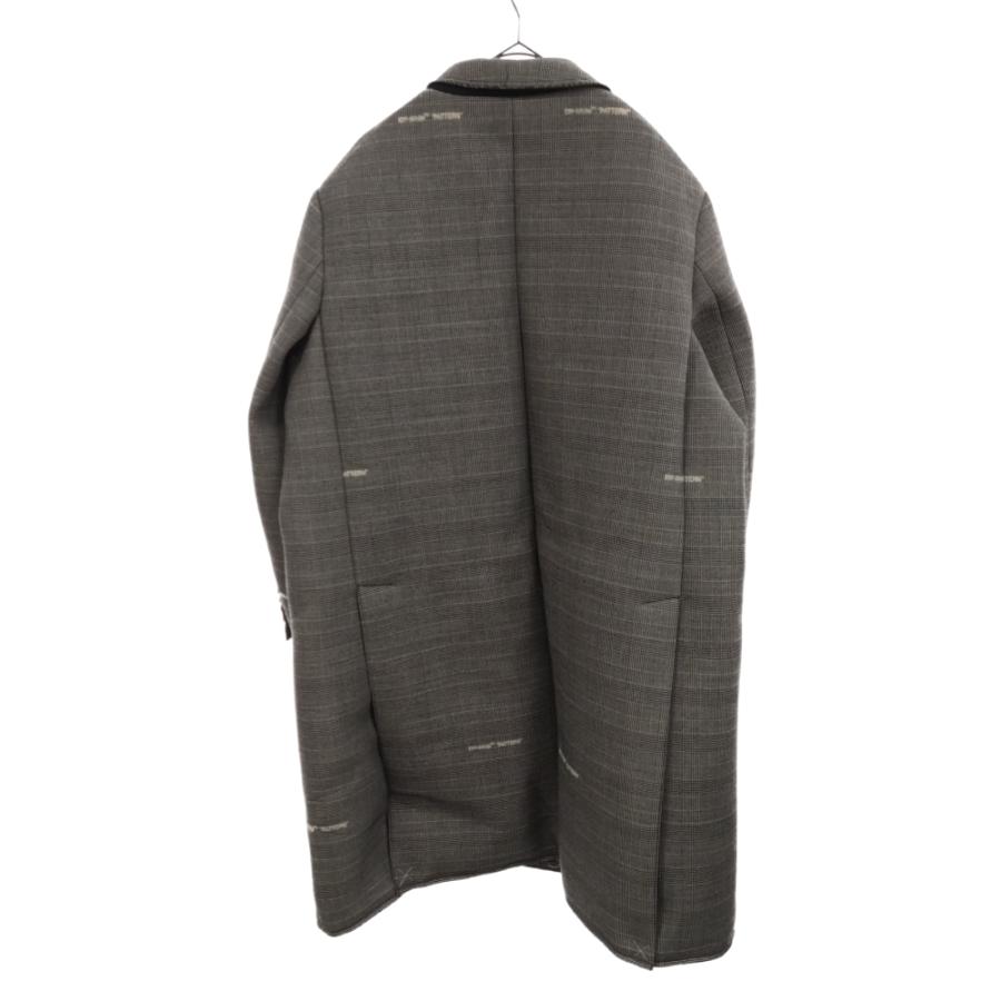 オフホワイト 19AW オーバーサイズド チェック柄 コート グレー オフホワイト 19AW オーバーサイズド チェック柄 コート グレー
