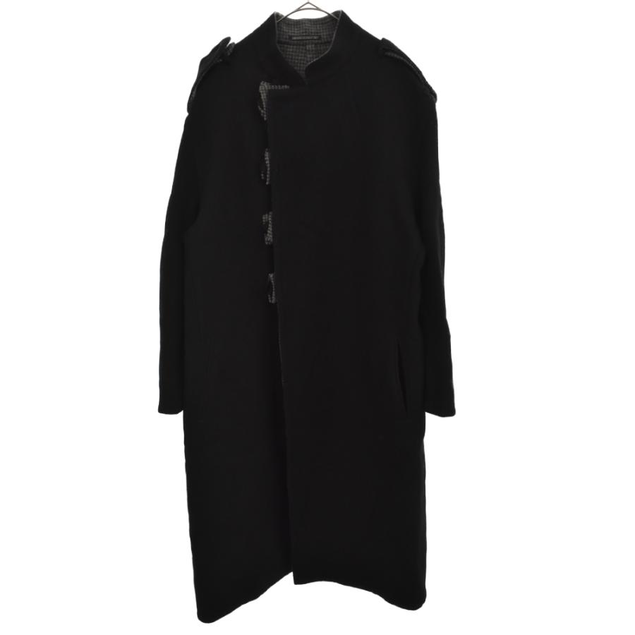 ヨウジヤマモト プールオム 21AW Wフェイス チェック切替 ウールロング  