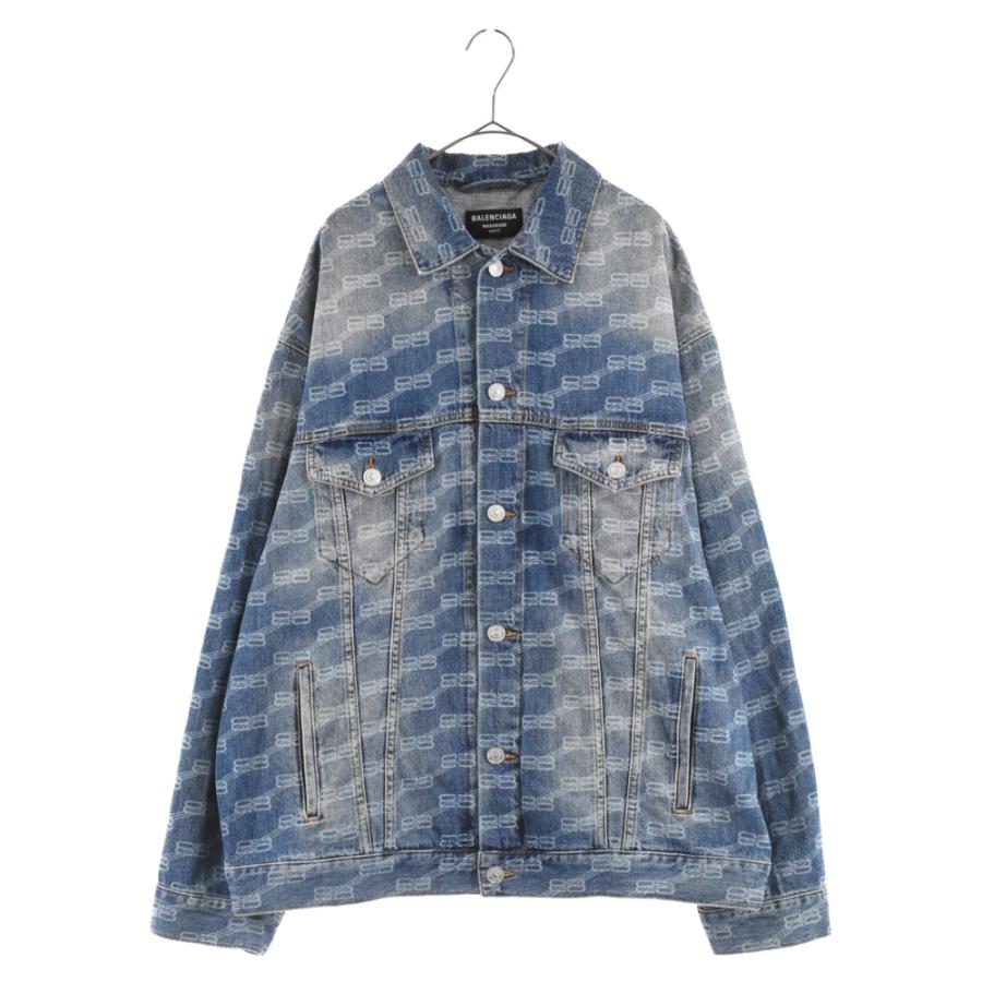 BALENCIAGA バレンシアガ RELAXED-FITTING DENIM JACKET ロゴ総 BALENCIAGA バレンシアガ RELAXED-FITTING DENIM JACKET ロゴ総