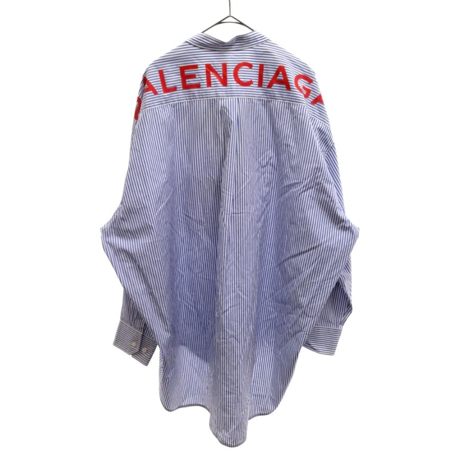 BALENCIAGA バレンシアガ バックロゴプリントストライプオーバーサイズ 