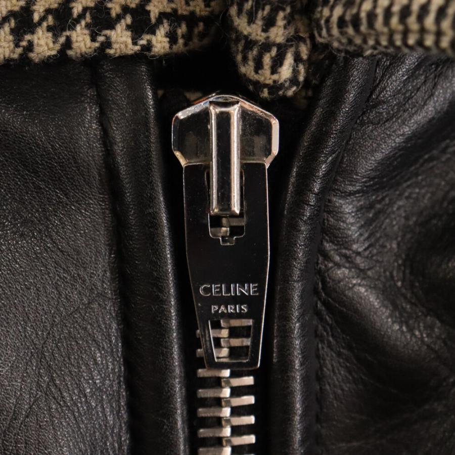 CELINE セリーヌ 19AW HOUNDSTOOTH DOWN JACKET 千鳥柄レザー CELINE セリーヌ 19AW HOUNDSTOOTH DOWN JACKET 千鳥柄レザー