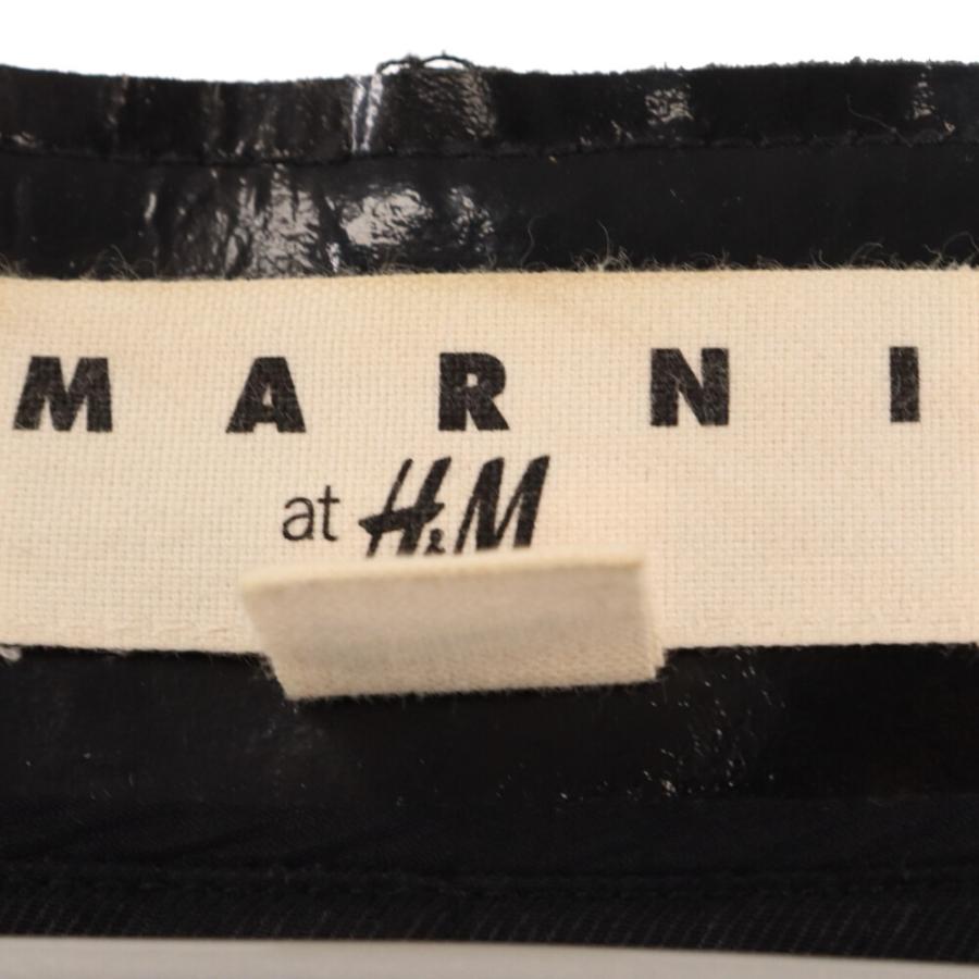 MARNI マルニ × H&M スリーブニット切替 レザーブルゾン ジップアップ 