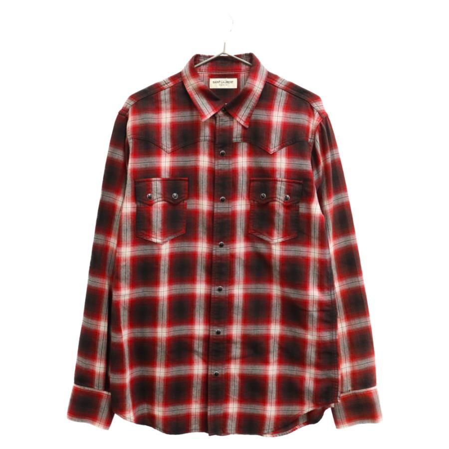 saint laurent paris 16AW チェックオンブレシャツ