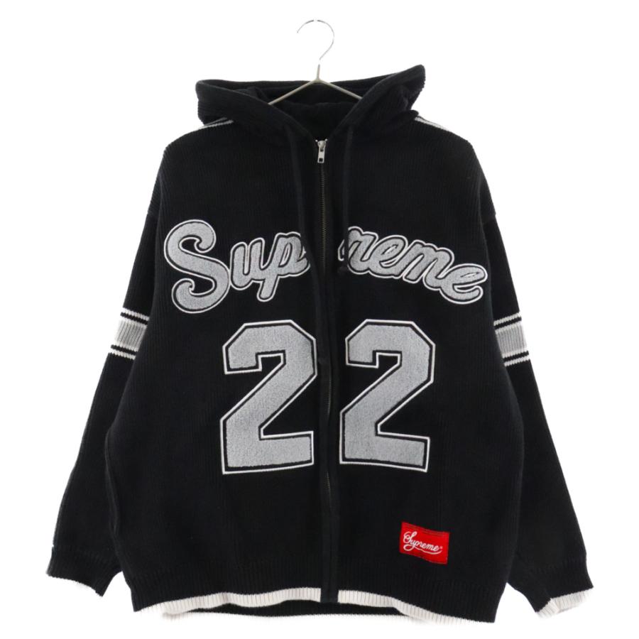 SUPREME シュプリーム 22SS Sport Zip Up Hooded Sweater ジップアップパーカー セーター ブラック