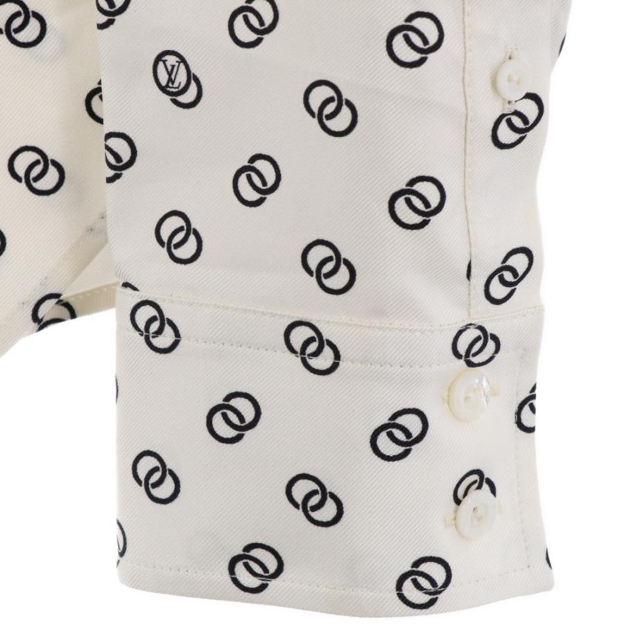 LOUIS VUITTON ルイヴィトン 22SS チェーンリンク シルク長袖シャツ RW221J LV7 FMBL19 ホワイト レディース LOUIS VUITTON（ルイ・ヴィトン） 22SS チェーンリンク シルク長袖