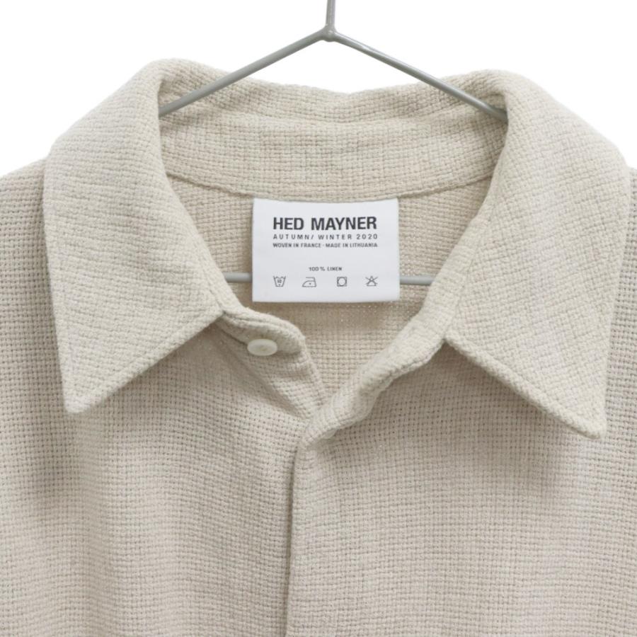 HED MAYNER ヘドメイナ 20AW バックスリット リネン ロング長袖シャツ  