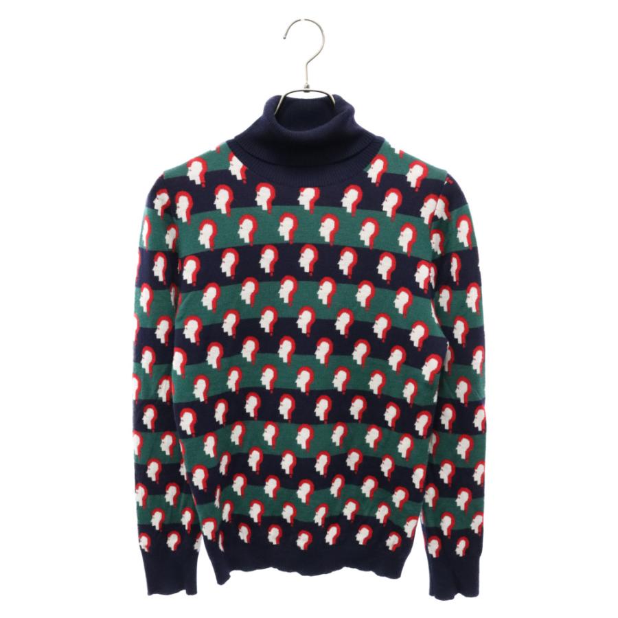 RAF SIMONS（ラフ シモンズ） 14AW 総柄 タートルネックニット 薄手 