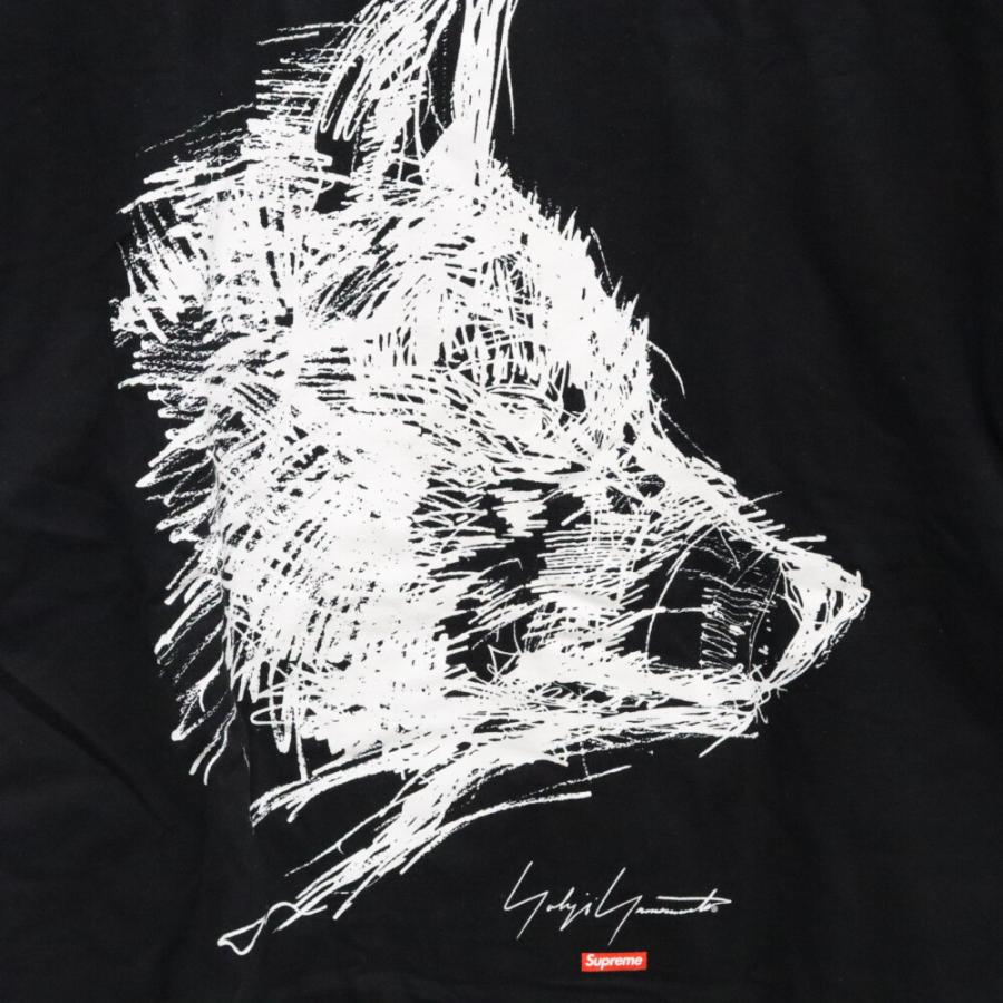 SUPREME シュプリーム 20AW × Yohji Yamamoto Scribble Wolf Tee ヨウジヤマモト ウルフプリント 半袖Tシャツ カットソー ブラック｜shopbring｜05