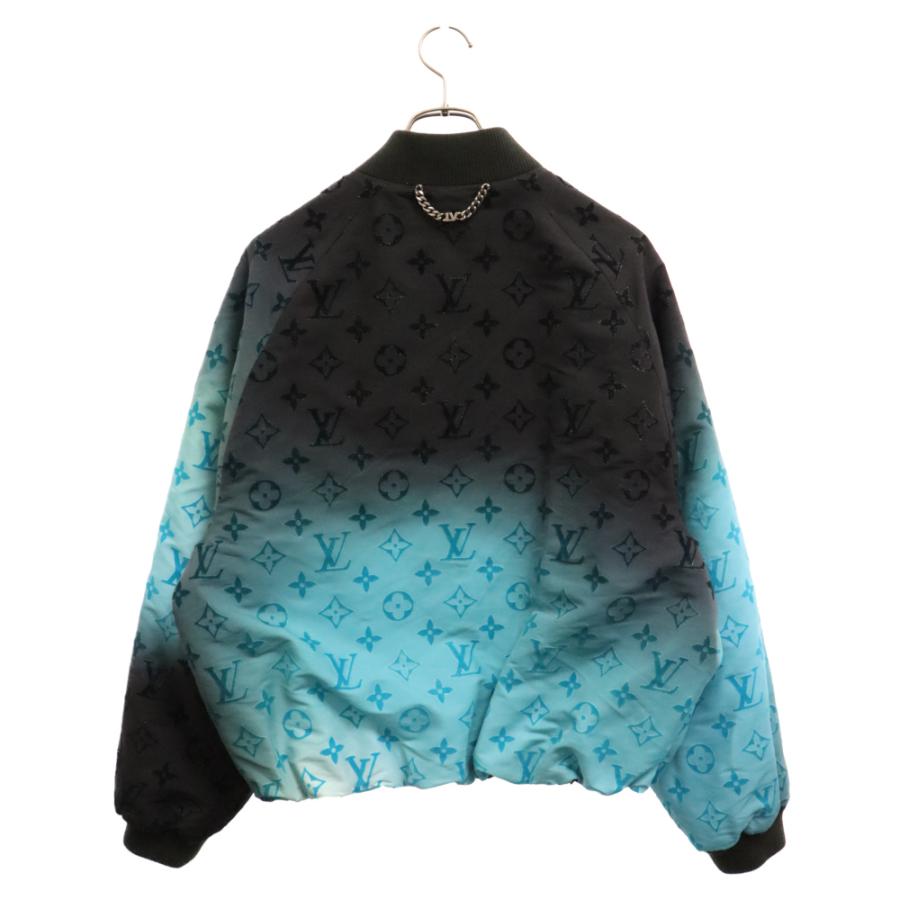 LOUIS VUITTON ルイヴィトン 24SS モノグラム フロックナイロンボンバー ジャケット RM241M FTJ HQB10E ブルー/ブラック LOUIS VUITTON（ルイ・ヴィトン） 24SS モノグラム フロックナイロン