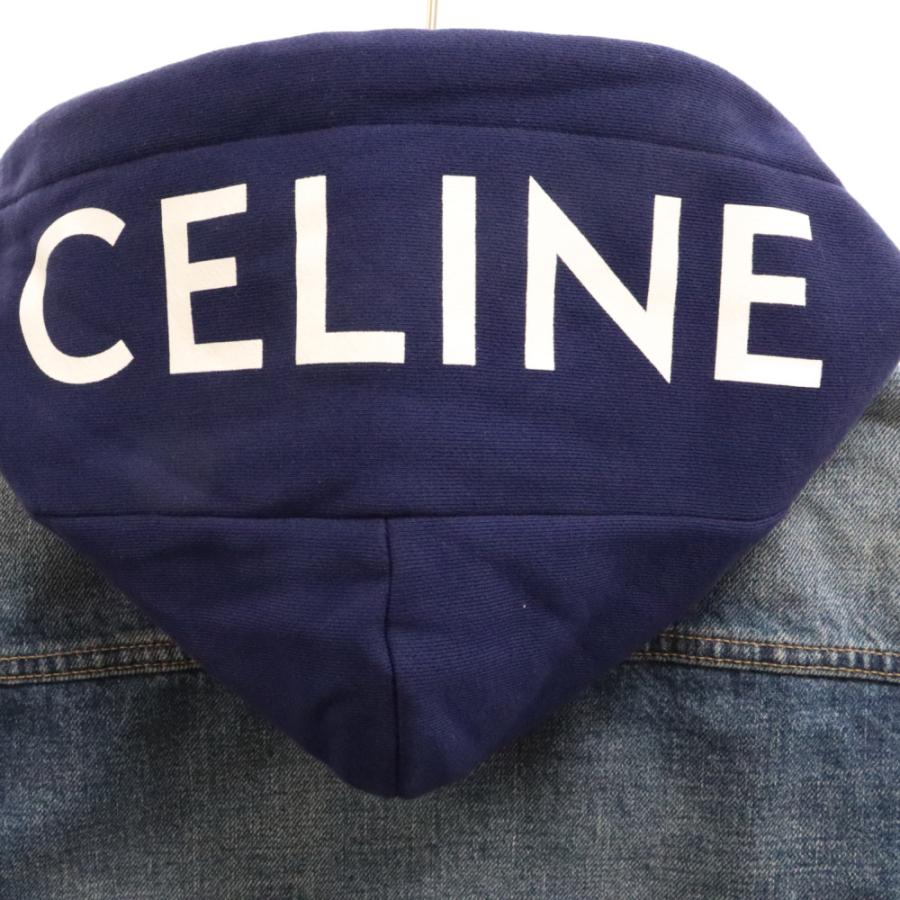 CELINE セリーヌ 22AW ウォッシュデニムフードロゴデニムジャケット