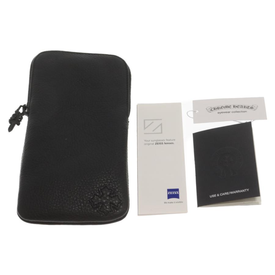 シルバー装飾付きブラックフレームサングラス　クロムハーツ好きに！ケース付 シルバー装飾付きブラックフレームサングラス クロムハーツ好き