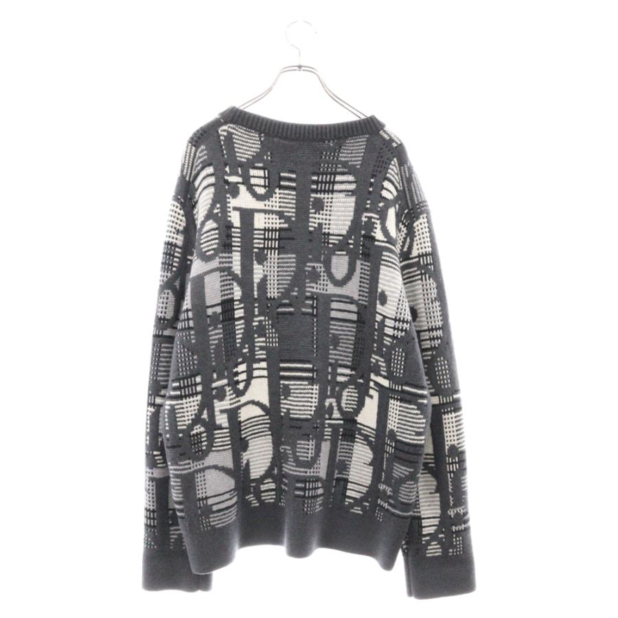 Christian Dior クリスチャンディオール 21AW Oblique Wool Jacquard Sweater オブリーク ウール ジャガード ニット セーター 213M658AT377 グレー DIOR ディオール 21AW Oblique Wool Jacquard Sweater オブリーク