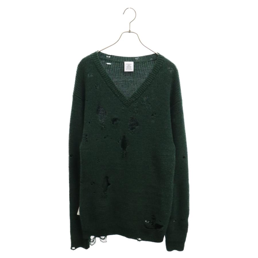 VETEMENTS ヴェトモン 19AW オーバサイズ ダメージ Vネック VETEMENTS ヴェトモン 19AW オーバサイズ ダメージ Vネック
