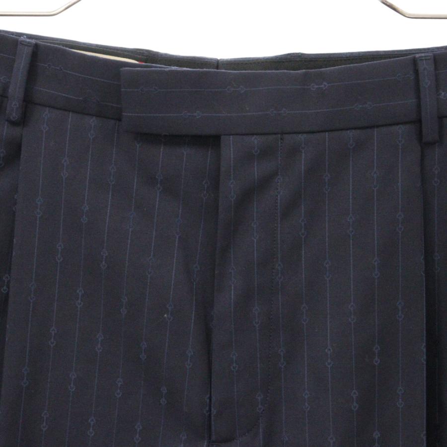 GUCCI ストライプ ワイドパンツ 黒 GUCCI（グッチ） Horsebit Striped Pant 705875 ZAITQ ホースビット