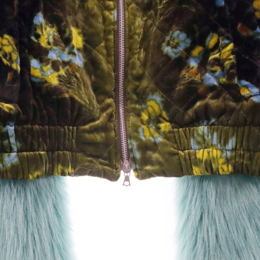 DRIES VAN NOTEN ドリスヴァンノッテン フラワー柄 ベロア切替アーム  
