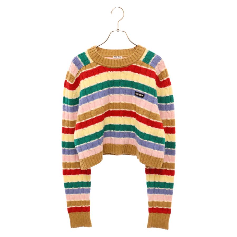 miumiu ミュウミュウ Cashmere Stripe Sweater MML547 10CX miumiu ミュウミュウ Cashmere Stripe Sweater MML547 10CX