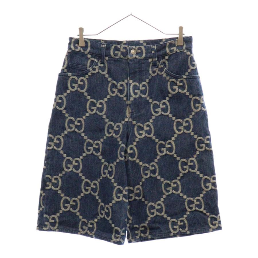 GUCCI グッチ パイナップルジャンボGG総柄 デニムハーフパンツ GUCCI グッチ パイナップルジャンボGG総柄 デニムハーフパンツ