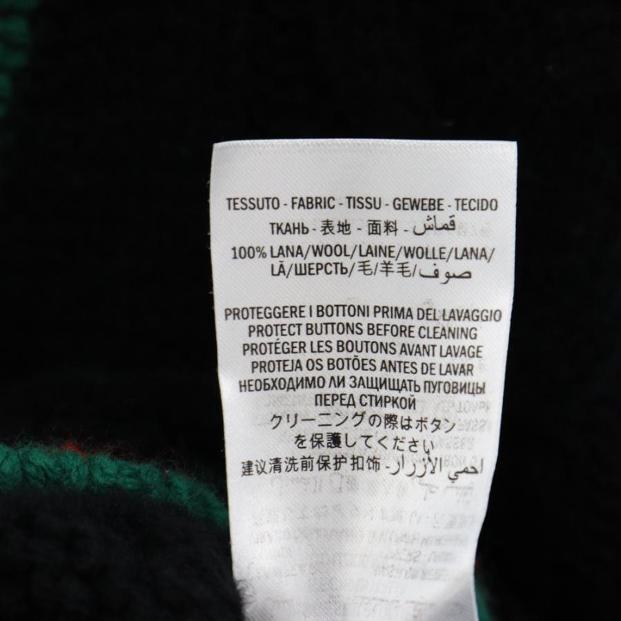 【極美品】GUCCI☆22SS　ケーブルニット　カーディガン 2way　ブラック ウェブ ストライプ付き コットンニット カーディガン ・ブラック