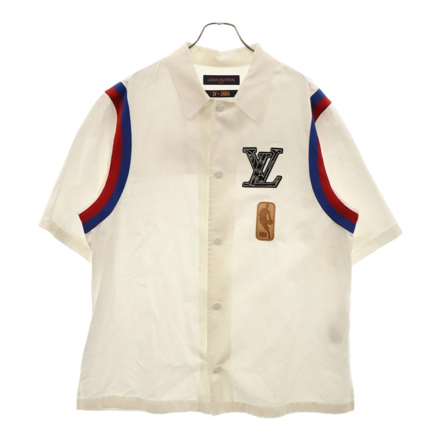 ルイヴィトン LVロゴ レザーパッチ 半袖 Tシャツ 白 ホワイト Sサイズ LOUIS VUITTON（ルイ・ヴィトン） 21AW レザーパッチ バスケットボール