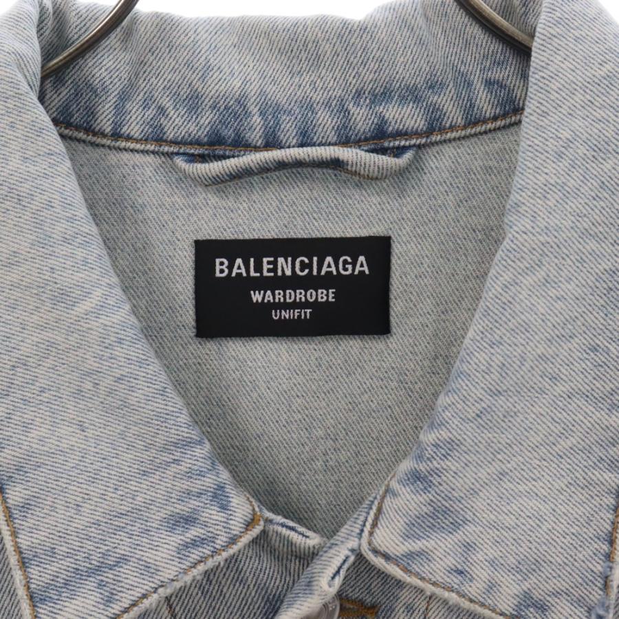 BALENCIAGA サイズ1 22ssメタルロゴウォッシュド デニムジャケット BALENCIAGA（バレンシアガ） 22SS ウォッシュド加工 メタルロゴ