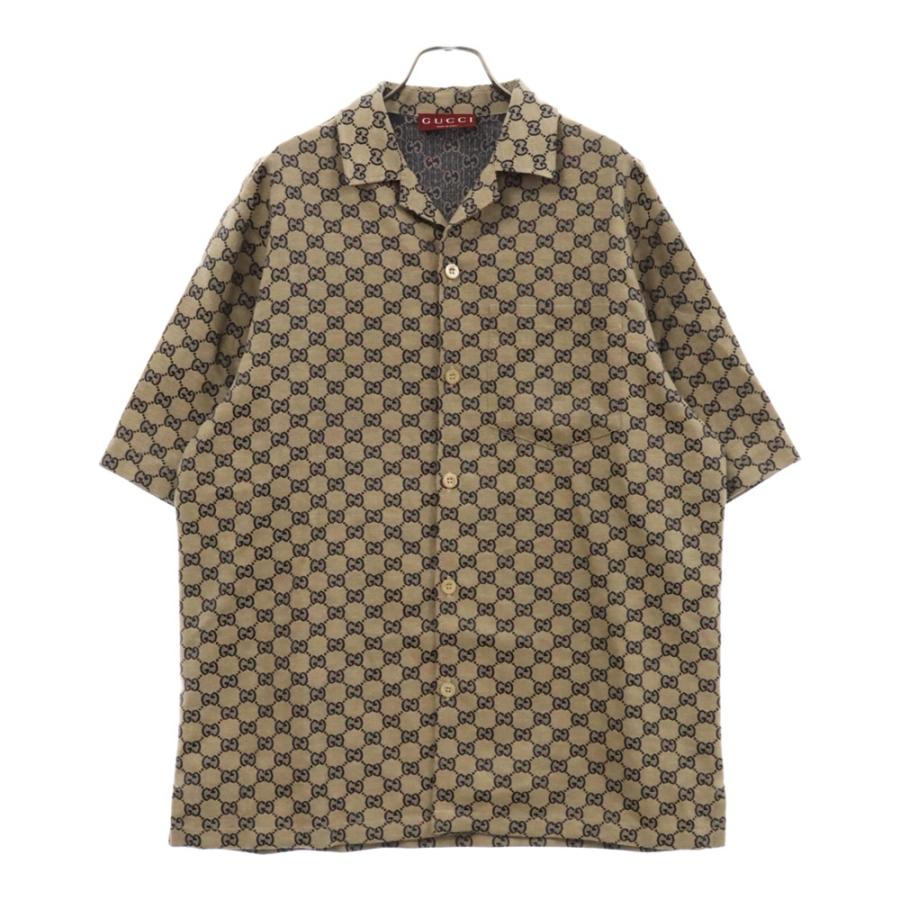 GUCCI キャメル ポロシャツ ロゴ刺繍 イタリア製(替えボタン付) 半袖 GUCCI キャメル ポロシャツ ロゴ刺繍 イタリア製(替えボタン付) 半袖