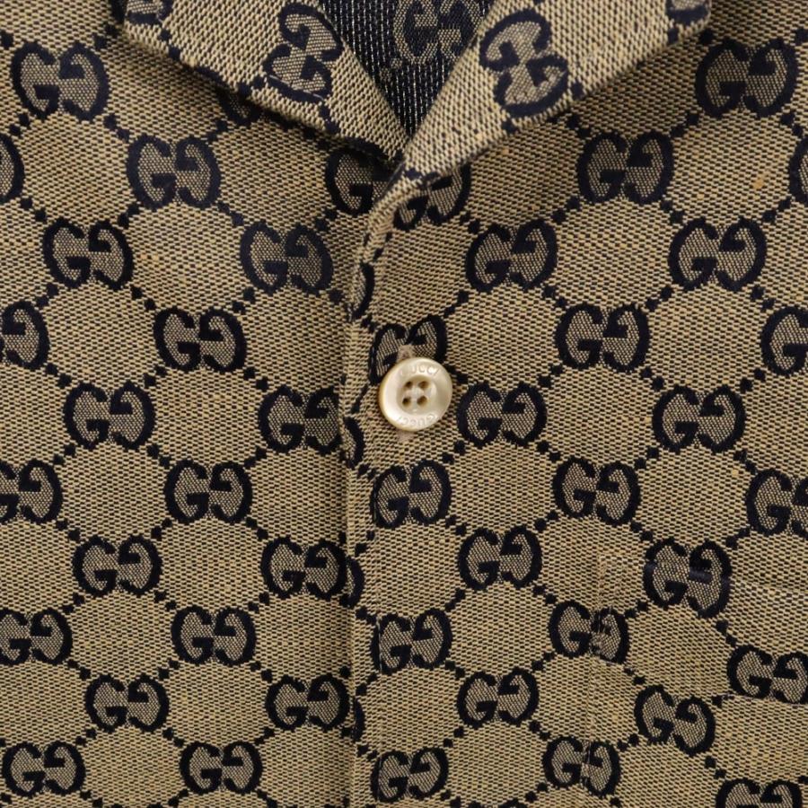 GUCCI（グッチ） GG Linen Shirt Camel/Ebony GGリネン 半袖シャツ