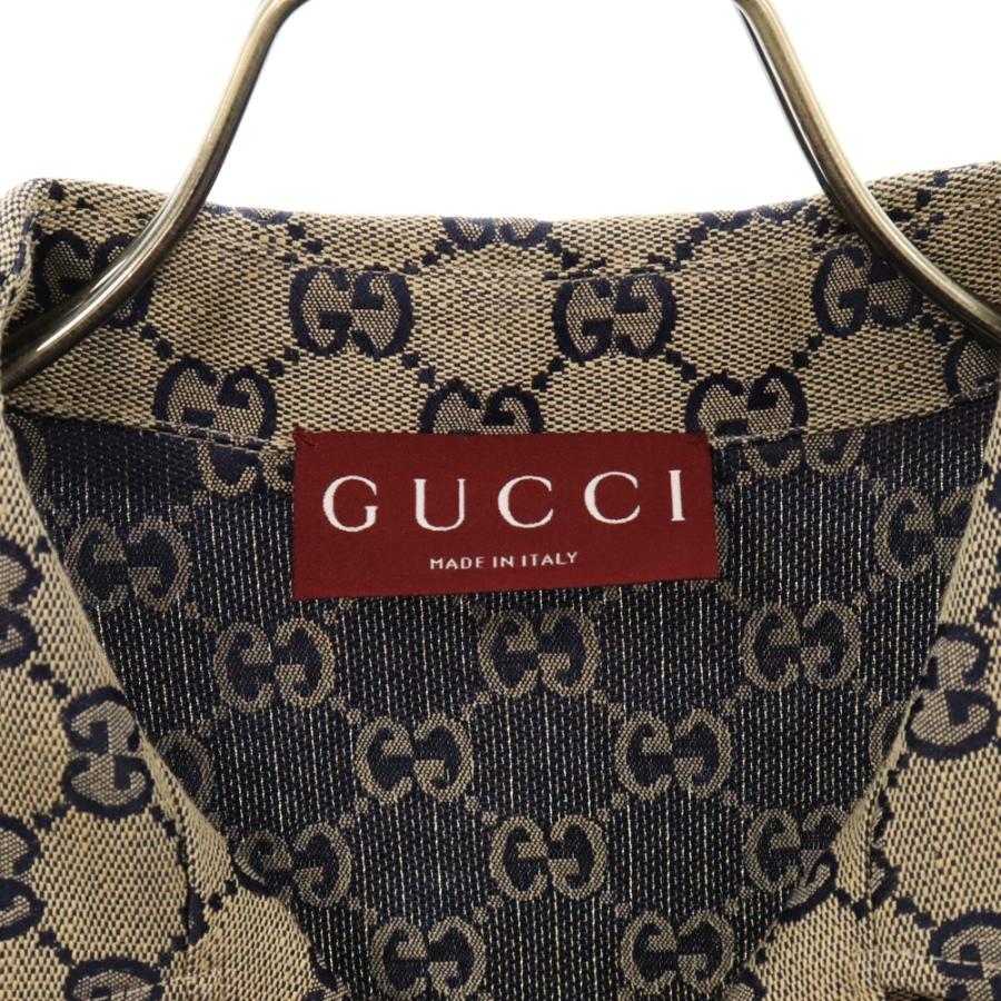 GUCCI（グッチ） GG Linen Shirt Camel/Ebony GGリネン 半袖シャツ