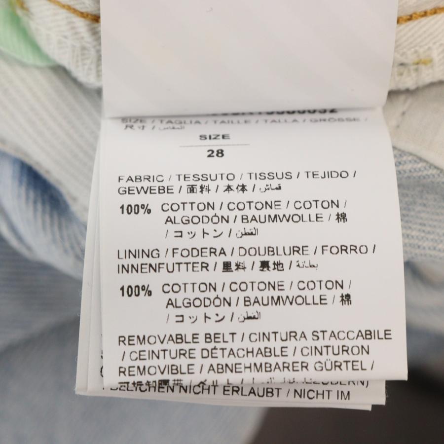 OFF-WHITE オフホワイト 19SS ベルト付きボタンフライデニムパンツ