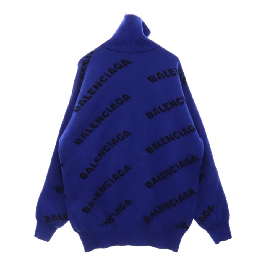BALENCIAGA バレンシアガ ロゴ総柄 ハーフジップニット セーター BALENCIAGA バレンシアガ ロゴ総柄 ハーフジップニット セーター