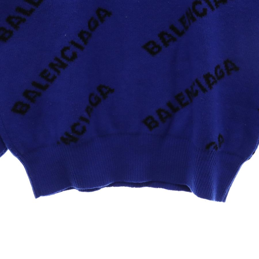 BALENCIAGA バレンシアガ ロゴ総柄 ハーフジップニット セーター BALENCIAGA バレンシアガ ロゴ総柄 ハーフジップニット セーター