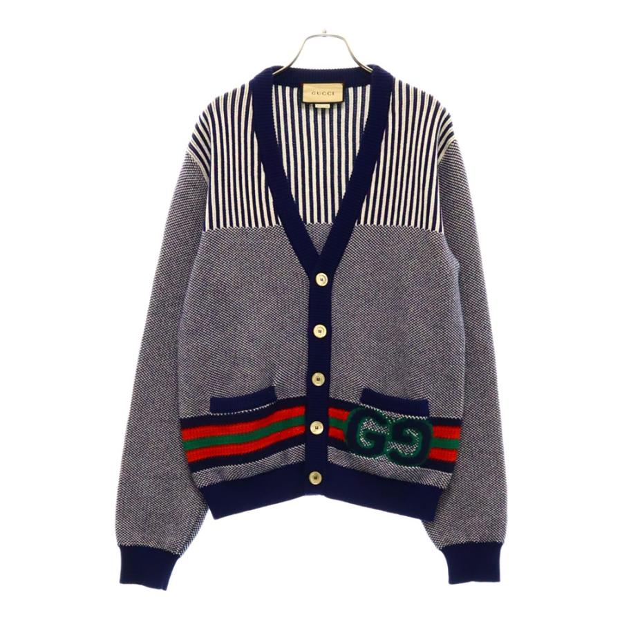 GUCCI（グッチ） GG刺繍 カーディガン740363 XKC4D ネイビー : BRING