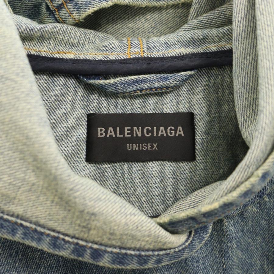 BALENCIAGA バレンシアガ 22AW プルオーバーデニムフーデッドジャケット インディゴ 719313 TNW01 BALENCIAGA（バレンシアガ） 22AW プルオーバーデニムフーデッド