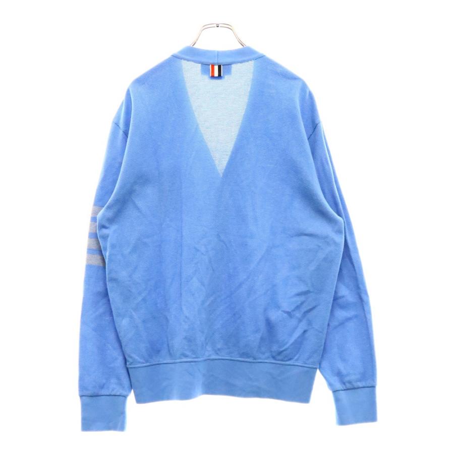 THOM BROWNE トムブラウン アームデザイン Vネックカーディガン ブルー  
