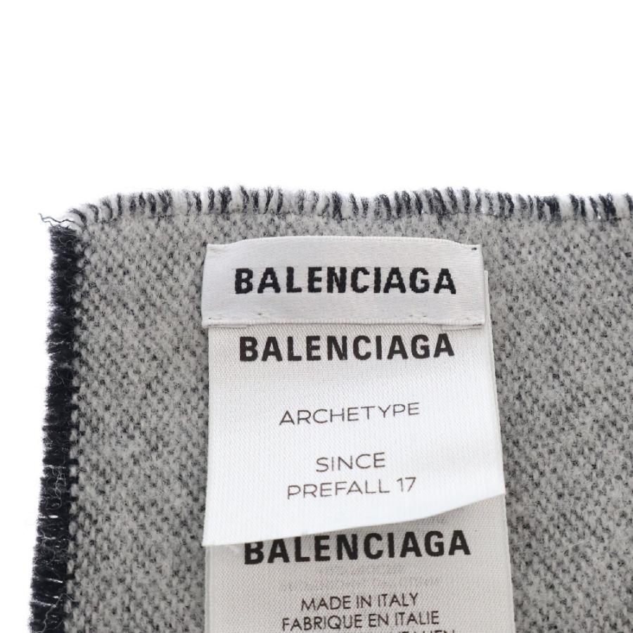 BALENCIAGA バレンシアガ ロゴジャガード ウールマフラー ブラック  