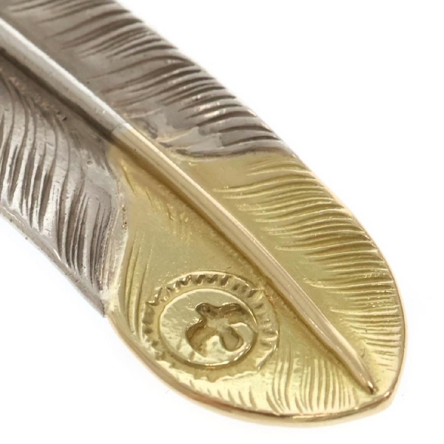 ゴローズ　上金先金　大フェザー　左向き goro's ゴローズ 先金特大フェザー左向き ネックレストップ