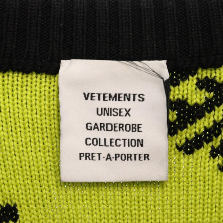 VETEMENTS ヴェトモン 21AW ロゴ総柄 ジャガードニット セーター 