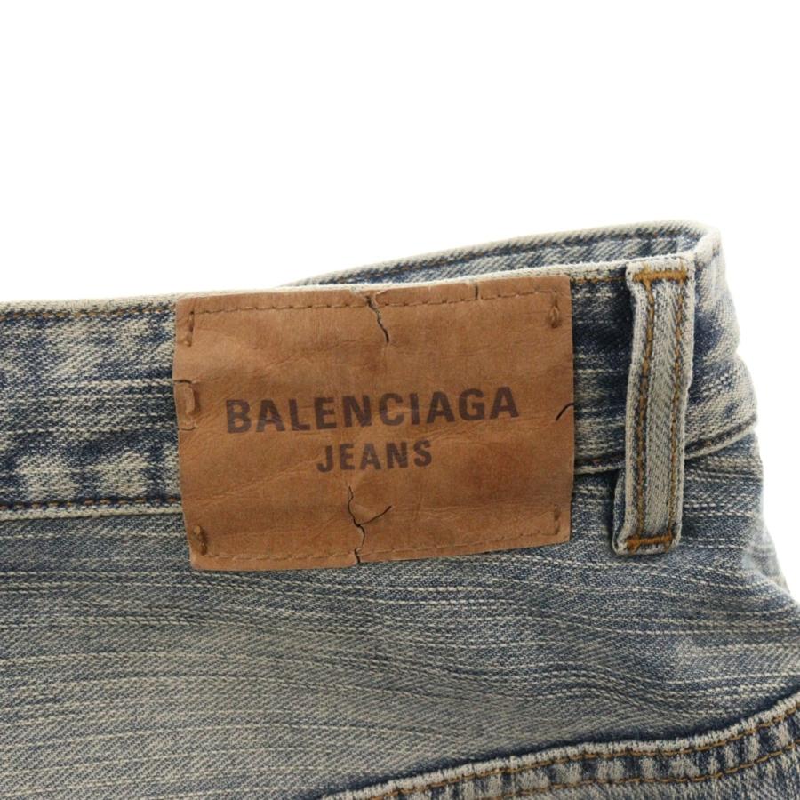 BALENCIAGA バレンシアガ 16SS サイドラインペンキデニム ブランド古着】ペンキ加工サイドラインデニムパンツ（デニム