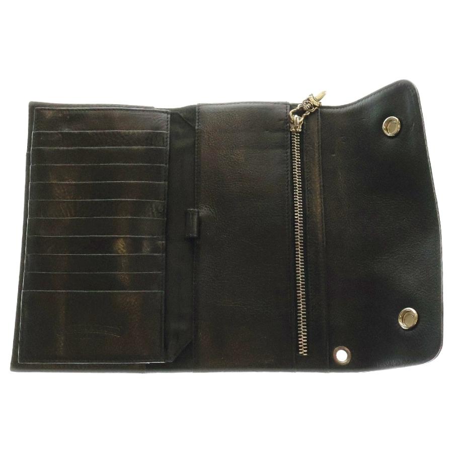 CHROME HEARTS WAVE レザー　ウェーブ ウォレット 長財布 CHROME HEARTS クロムハーツ WAVE ウェーブ レザーウォレット 財布