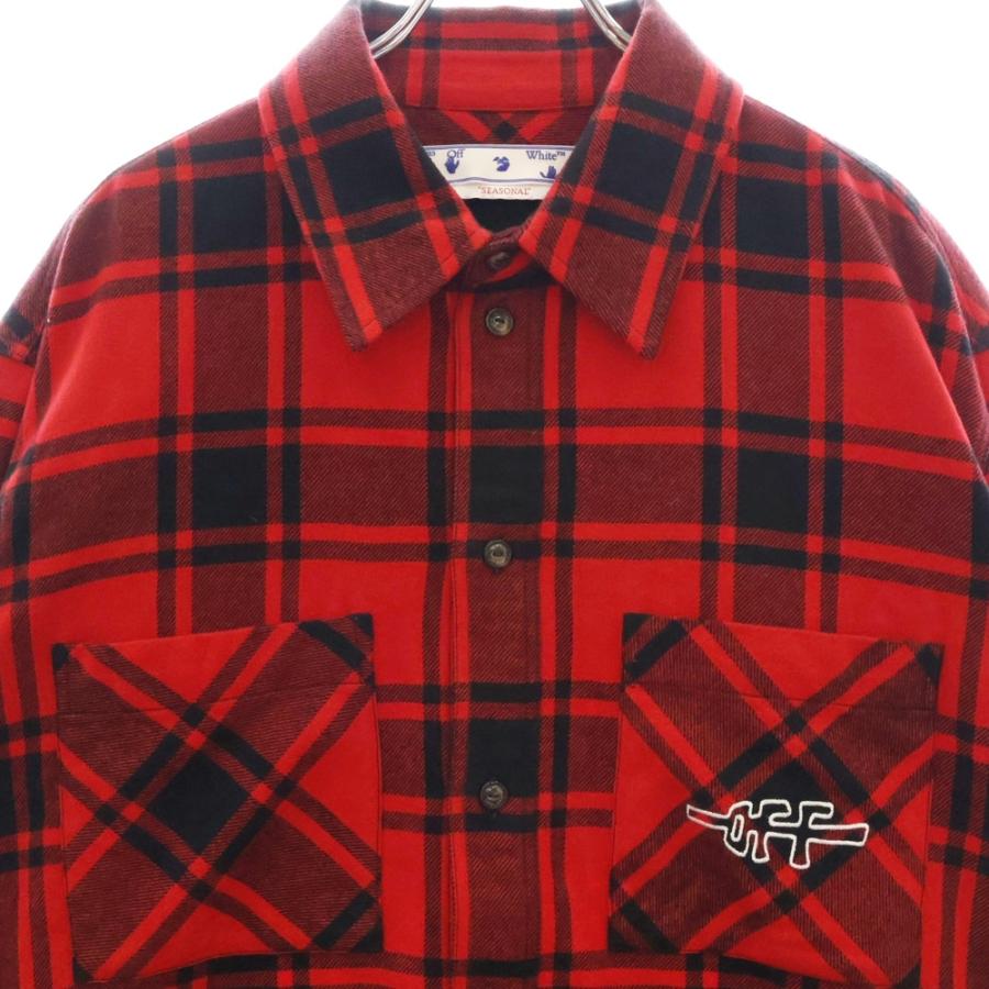 OFF-WHITE オフホワイト 22AW ペンキアロー チェック フランネルシャツ