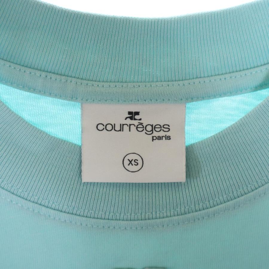 courreges クレージュ ロゴプリント クロップド 半袖Tシャツ