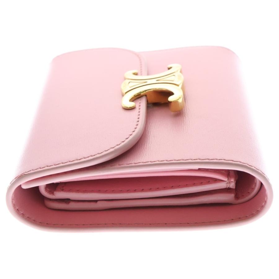 CELINE（セリーヌ） トリオンフ スモールフラップ ウォレット ピンク