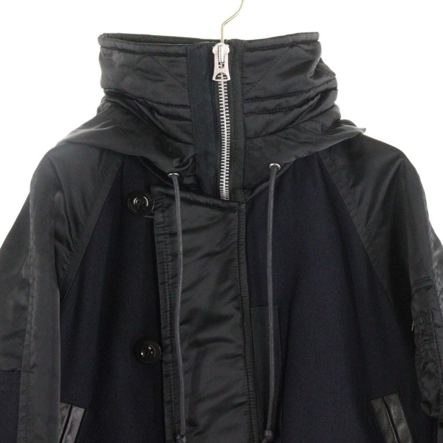 sacai（サカイ） 21AW ナイロン切替 ドッキング ボンバーウールコート