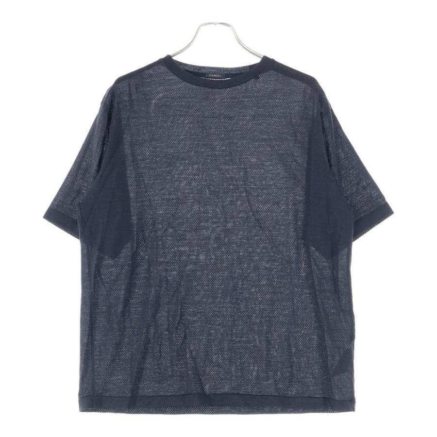 COMOLI（コモリ） ウールメッシュ半袖Tシャツ B01-05032 ブラック