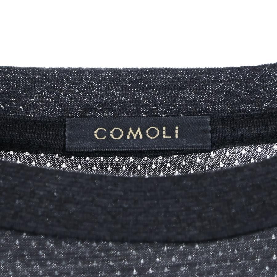 COMOLI（コモリ） ウールメッシュ半袖Tシャツ B01-05032 ブラック