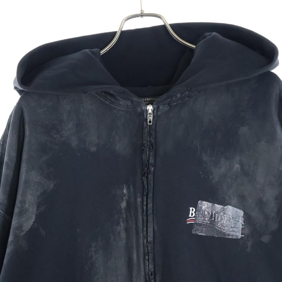 Balenciaga ダメージ加工パーカー 中古・古着通販】BALENCIAGA (バレンシアガ) キャンペーンロゴダメージ