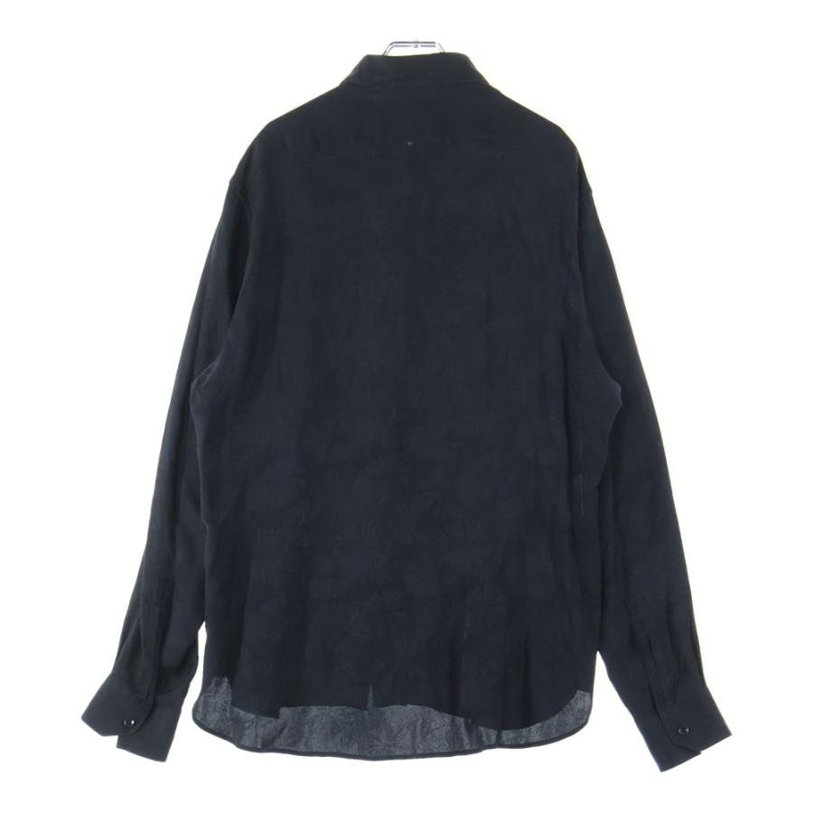 SAINT LAURENT サンローラン　長袖　シャツ　美品　ブラック SAINT LAURENT PARIS サンローランパリ 総柄シルク 長袖シャツ