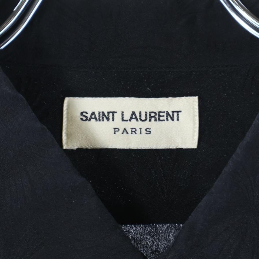 SAINT LAURENT PARIS サンローランパリ 総柄シルク 長袖シャツ