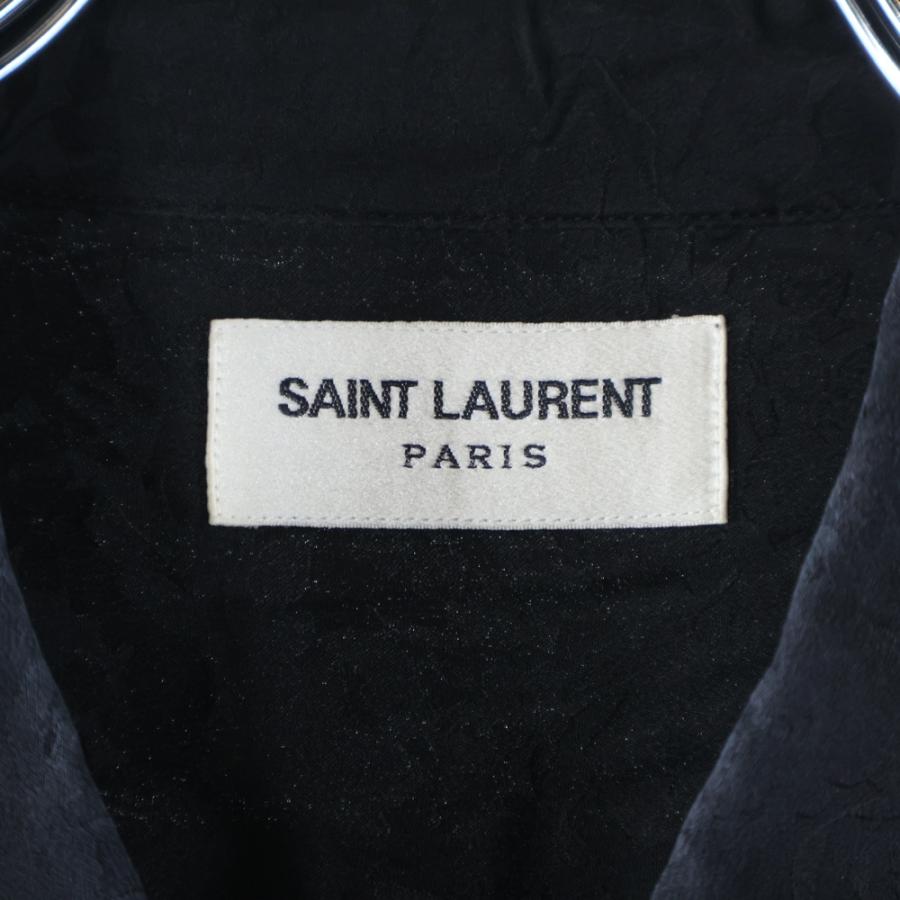 SAINT LAURENT PARIS サンローランパリ 総柄シルク 長袖シャツ
